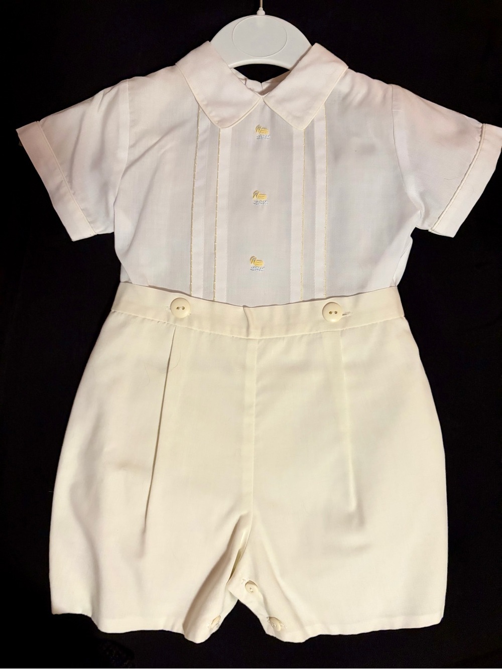 New Sarah Louise Boys' Matching Short Set Hand Embroidered London